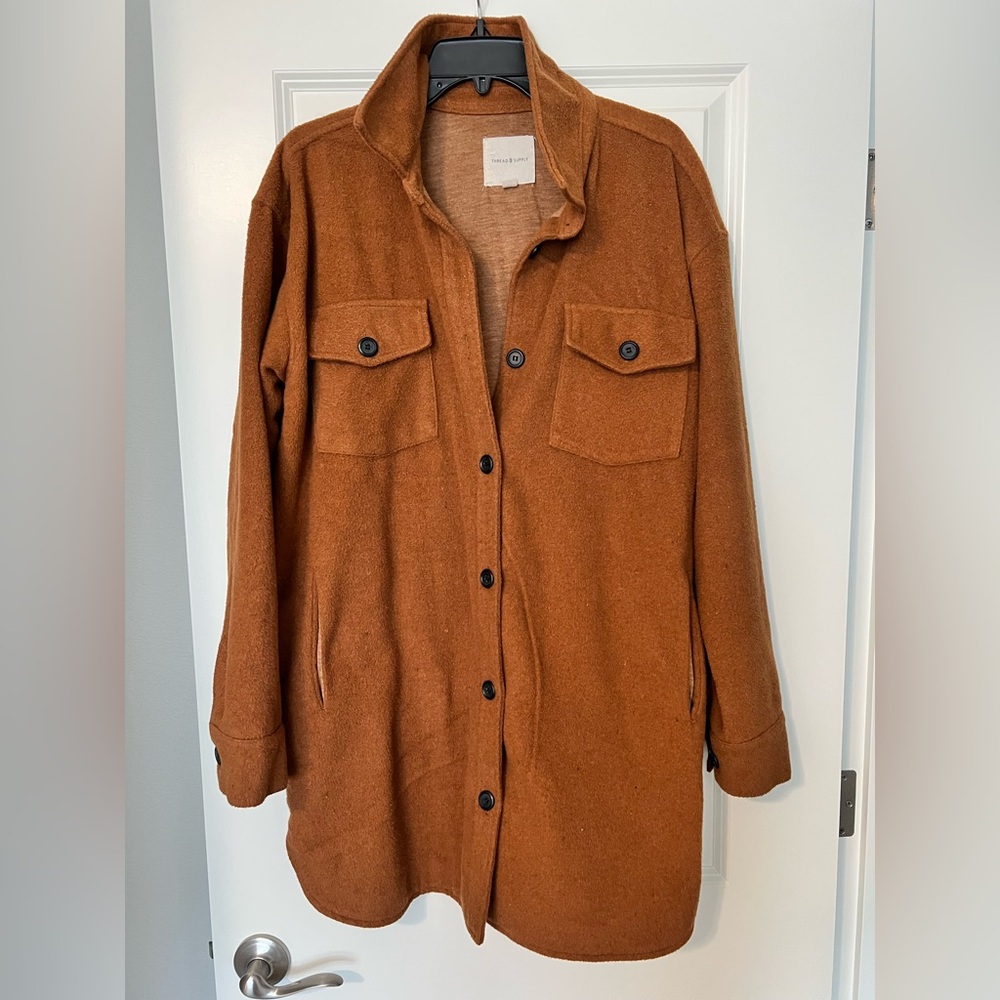 Thread & Supply Long Shacket with Pockets - Size Large
